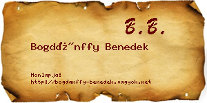 Bogdánffy Benedek névjegykártya