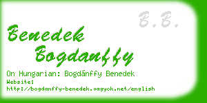 benedek bogdanffy business card